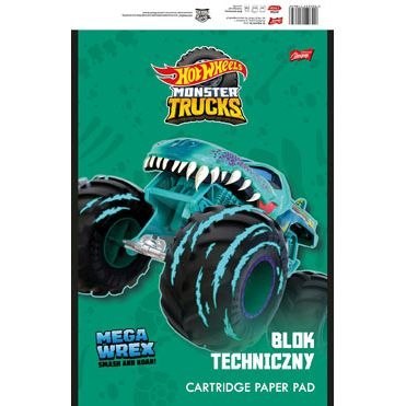 Blok techniczny Mattel Hot Wheels A4 biały 10k St.Majewski