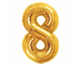 Balon foliowy Cyfra 8, Royal gold, 85 cm Godan (BC-HRG8)