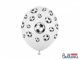 Balon gumowy Piłki nożne, Pastel P. White (1 op. / 50 szt.) biało-czarny 300mm 12cal Partydeco (SB14P-116-008)