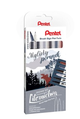 Flamaster Pisak BRUSH MGLISTY PORANEK 6 szt 6 kol. Pentel (SESW30C-ST6 MPPL)