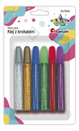 Klej w płynie Craft-Fun Series z brokatem 6 kolorów 10ml Titanum