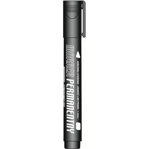 Marker permanentny wkład czarny 1-2mm okrągła końcówka Tetis (KM102-VO)
