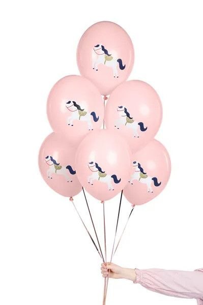 Balon gumowy Konik, Pastel Pale różowy 300mm Partydeco (SB14P-316-081J)