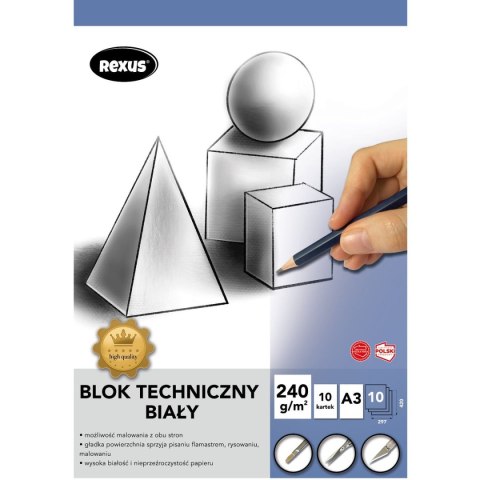 Blok techniczny biały A3 biały 10k Beniamin (5185)