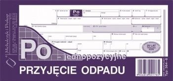 Druk samokopiujący 1/3 A4 Przyjęcie odpadu jednopozycyjne 80k. Michalczyk i Prokop (384-8)