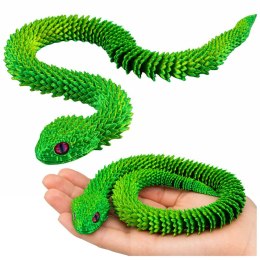 Figurka 3D Wąż Segmentowy Zielony Mieniący Się Ruchomy 45 cm Lean (30717)
