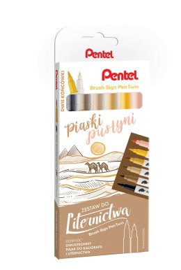 Flamaster Pisak BRUSH PIASEK PUSTYNI 6 szt 6 kol. Pentel (SESW30C-ST6 PPPL)