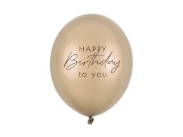 Balon gumowy Happy Birthday, Metallic Cold złoty 300mm Partydeco (SB14M-341-019Z)