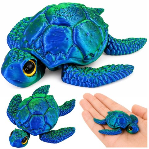 Figurka Żółw Morski 3D Ruchome Płetwy Głowa Niebiesko-Zielony 8 cm Lean (30715)
