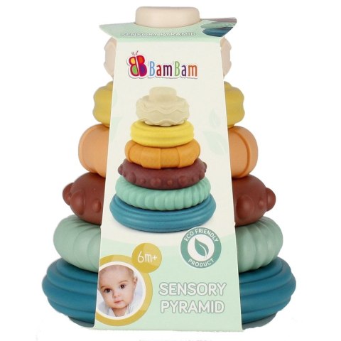 Układanka piramidka pastelowa Bam Bam (500692)