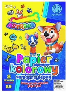 Papier kolorowy B5 samoprzylepny mix 8k. Astrino (106025001)