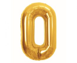Balon foliowy Cyfra 0, Royal gold, 85 cm Godan (BC-HRG0)