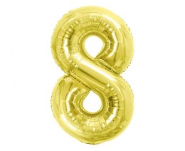 Balon foliowy Cyfra 8, Light gold, 85 cm Godan (BC-HLG8)
