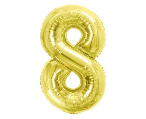 Balon foliowy Cyfra 8, Light gold, 85 cm Godan (BC-HLG8)