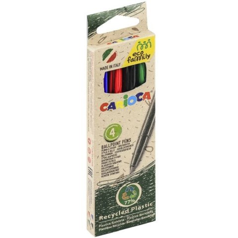 Długopis 4 kol. EcoFamily wkład mix 1,0mm Carioca (160-2316)