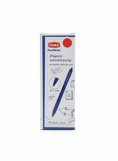 Długopis 1mm wkład czerwony 1,0mm Toma (TO - 030 2 2)
