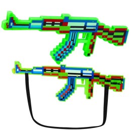 Karabin Pikselowy Broń Światła Dźwięki Zielony 39cm Lean (28826)