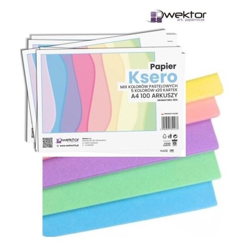 Papier kolorowy A4 pastel mix 80g Wektor