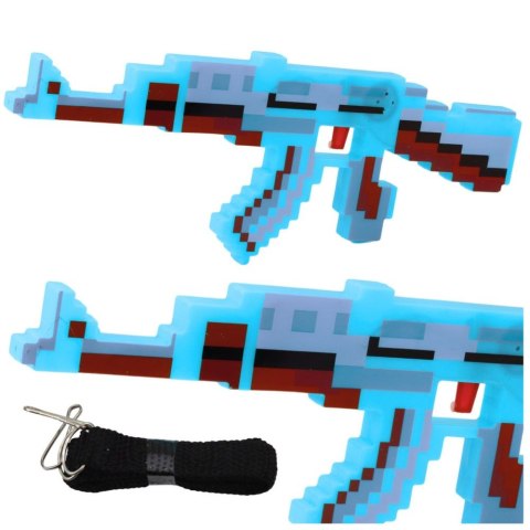 Karabin Pikselowy Broń Światła Dźwięki Niebieski 39cm Lean (25246)
