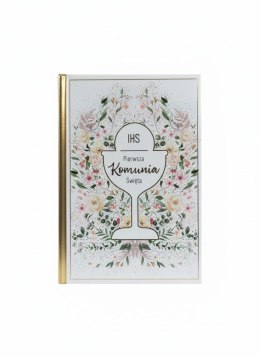 Książeczka pamiątkowa z komunii Komunia A5 kielich w kwiatach Henry (9788368335194)