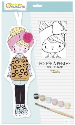 Zestaw kreatywny dla dzieci Lalka Olivia z materiału do pomalowania Avenue Mandarine (CF-PP043C)