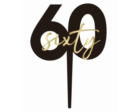 Dekoracja na tort Topper na tort 60. urodziny „sixty" Godan (PF-TO60)