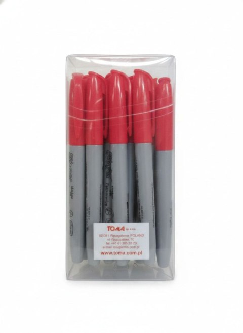 Marker permanentny STINGER wkład czerwony 1,5mm okrągła końcówka Toma