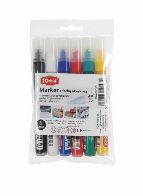 Marker specjalistyczny mix 6 kol wkład (różne) Toma (TO-402)