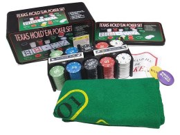 Gra karciana zestaw do pokera w metalowym pudełku Adar (637047)
