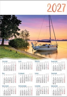 Kalendarz ścienny ŁÓDKA plakatowy 607mm x 880mm Lucrum (PL03)