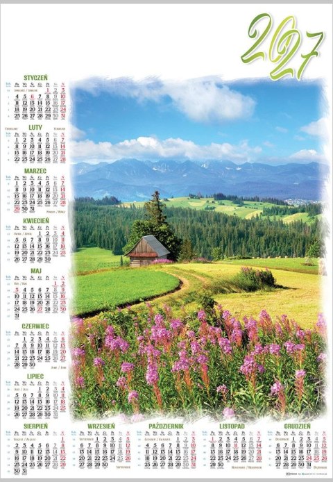 Kalendarz ścienny PODHALE plakatowy 607mm x 880mm Lucrum (PL04)