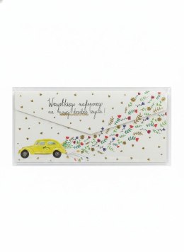 Kartka składana DL+ Koperta Ślub żółte auto Henry (5905701488551)