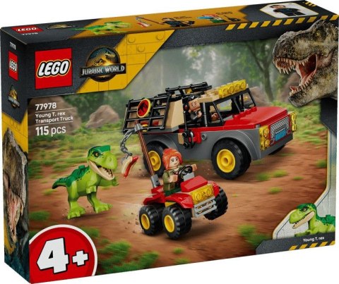 Klocki konstrukcyjne Jurassic World Ciężarówka do transportu młodego tyranozaura Lego (77978)