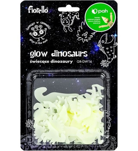 Naklejka ścienna Fluorescencyjna 24 szt dinozaury Fiorello (170-2810)