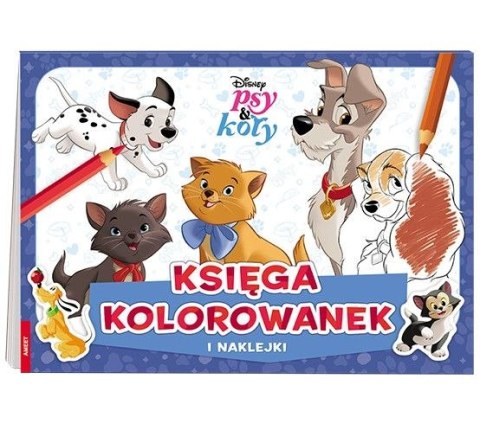 Książka dla dzieci Disney. Psy & koty. Księga kolorowanek i naklejki Ameet (bge9102)
