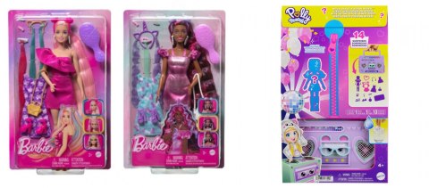 Pakiet PROMOCJA lalka barbie długie włosy+zestaw polly pocket hkt95+hrd65 Mattel (645728+622257)