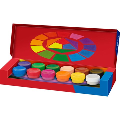 Farby plakatowe kolor: różne 20ml 12 kolor. Faber Castell (121050 FC)