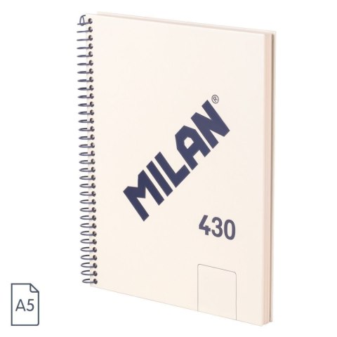 Kołozeszyt (kołonotatnik) A5 1918 beżowy 80k. 95g gładka Milan (57151E80BG)