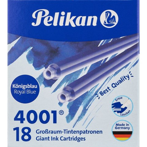 Naboje długie 18 sztuk niebieski Pelikan (300004064)