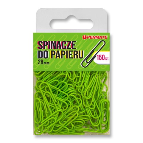 Spinacze standard żółtozielone TT8319 28mm 150 szt Penmate (spinacz kolorowy 28mm)