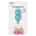 Balon foliowy błękitny 13 cm cyfra 8 Godan (BC-5BLO8)