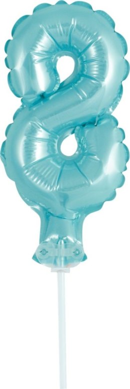 Balon foliowy błękitny 13 cm cyfra 8 Godan (BC-5BLO8)