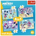 Puzzle Disney Mickey Zabawne zdarzenia Myszki Miki 4w1 el. Trefl (34669)