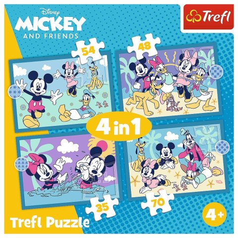 Puzzle Disney Mickey Zabawne zdarzenia Myszki Miki 4w1 el. Trefl (34669)