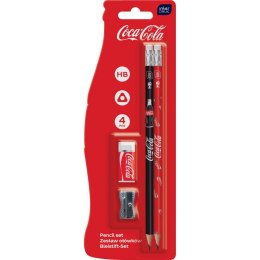 Zestaw piśmienniczy COCA COLA ołówki+ gumka+temp.metalowa Interdruk