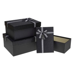 Pudełko na prezent Rozette (PUG-23217-PR BLACK set 3 pcs)