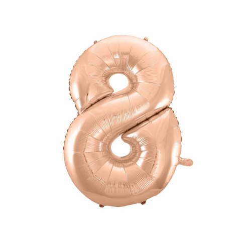 Balon foliowy różowo-złoty cyfra 8 45 cali 45cal Godan (hs-c45rz8)