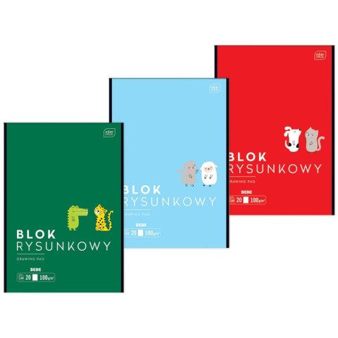 Blok rysunkowy BEBE KIDS A4 biały 100g 20k Interdruk (100g)