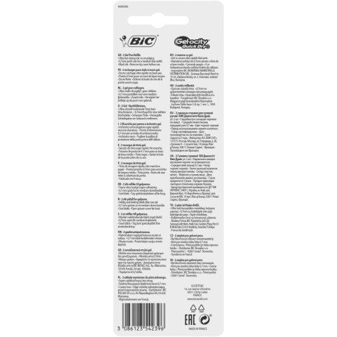 Wkład do długopisu czarny QUICK DRY GEL 0,7mm Bic (967263)